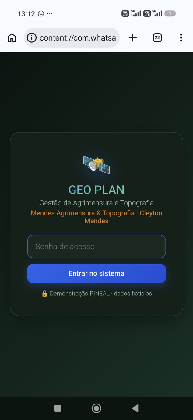 Sistema real desenvolvido pela PINEAL — captura em celular
