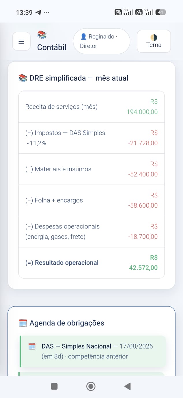 Sistema real desenvolvido pela PINEAL — captura em celular
