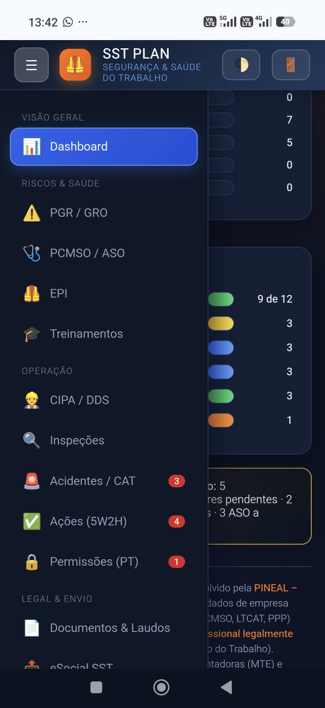 Sistema real desenvolvido pela PINEAL — captura em celular
